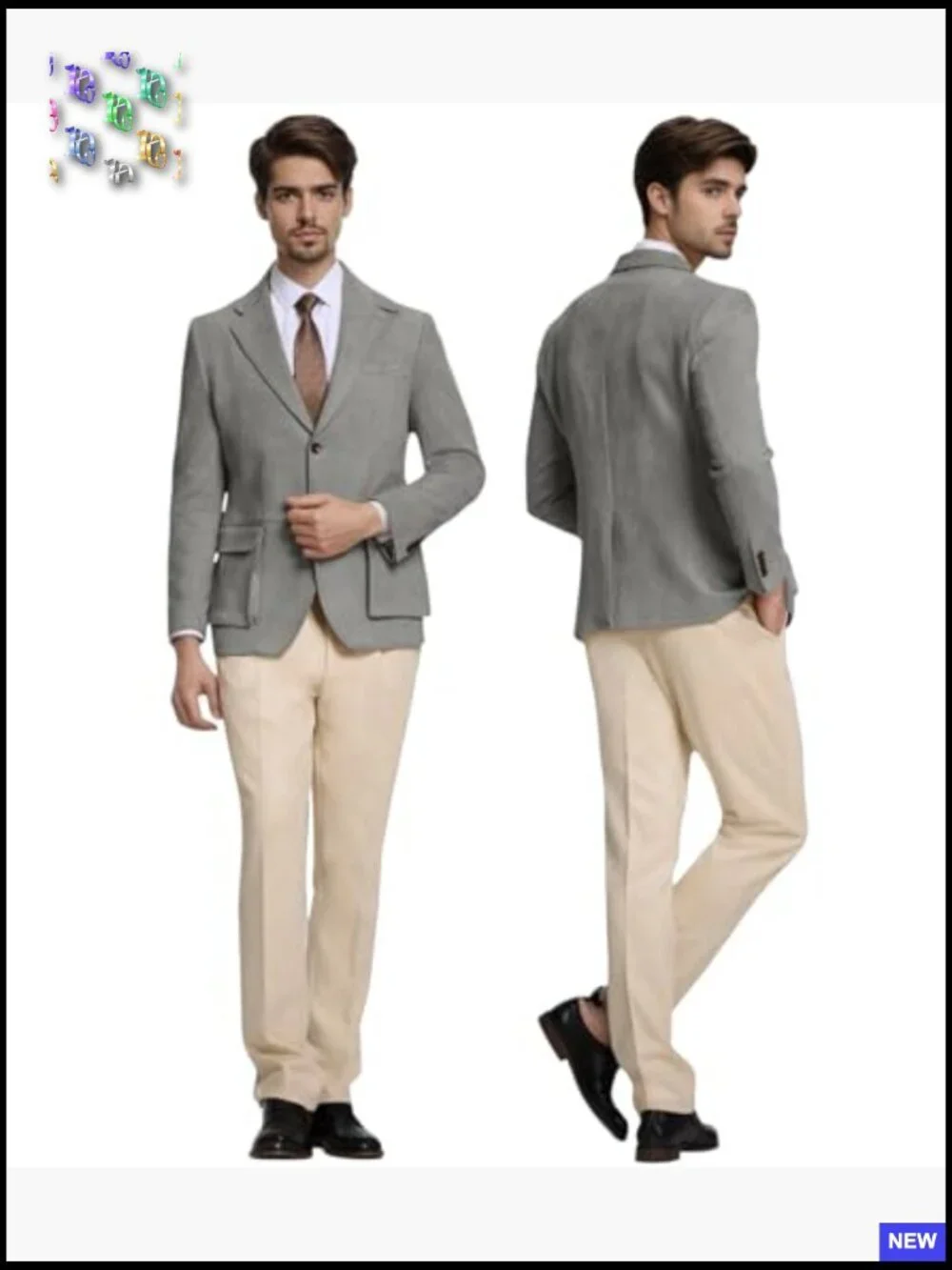 Suede Faux Leather Blazer Slim Fit Modern Western Cowboy Casual Elegant
